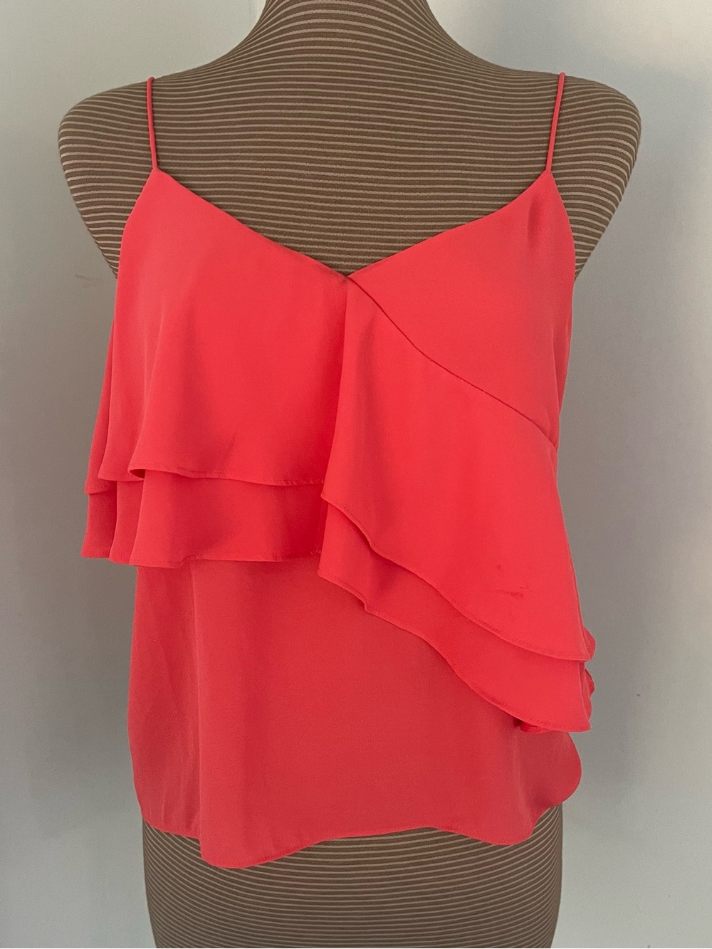 J Crew Women’s Ruffle Spaghetti-Strap Tank Top - Coral Pink
